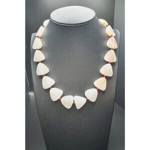 Vintage Geometric White Quartz Stone Collar Necklace